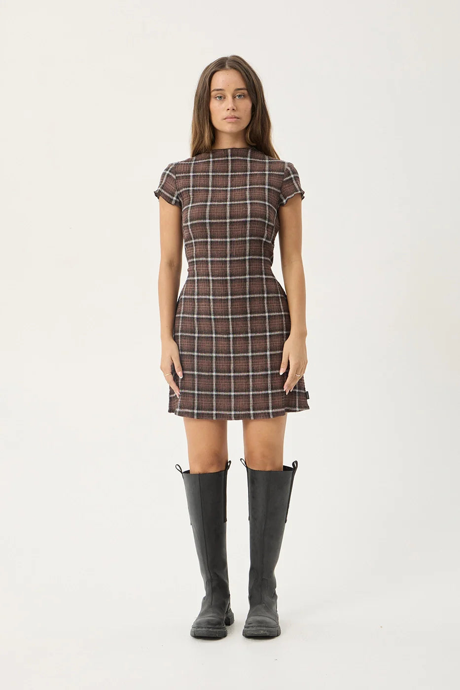 ELODIE SEERSUCKER MINI DRESS | COFFEE CHECK