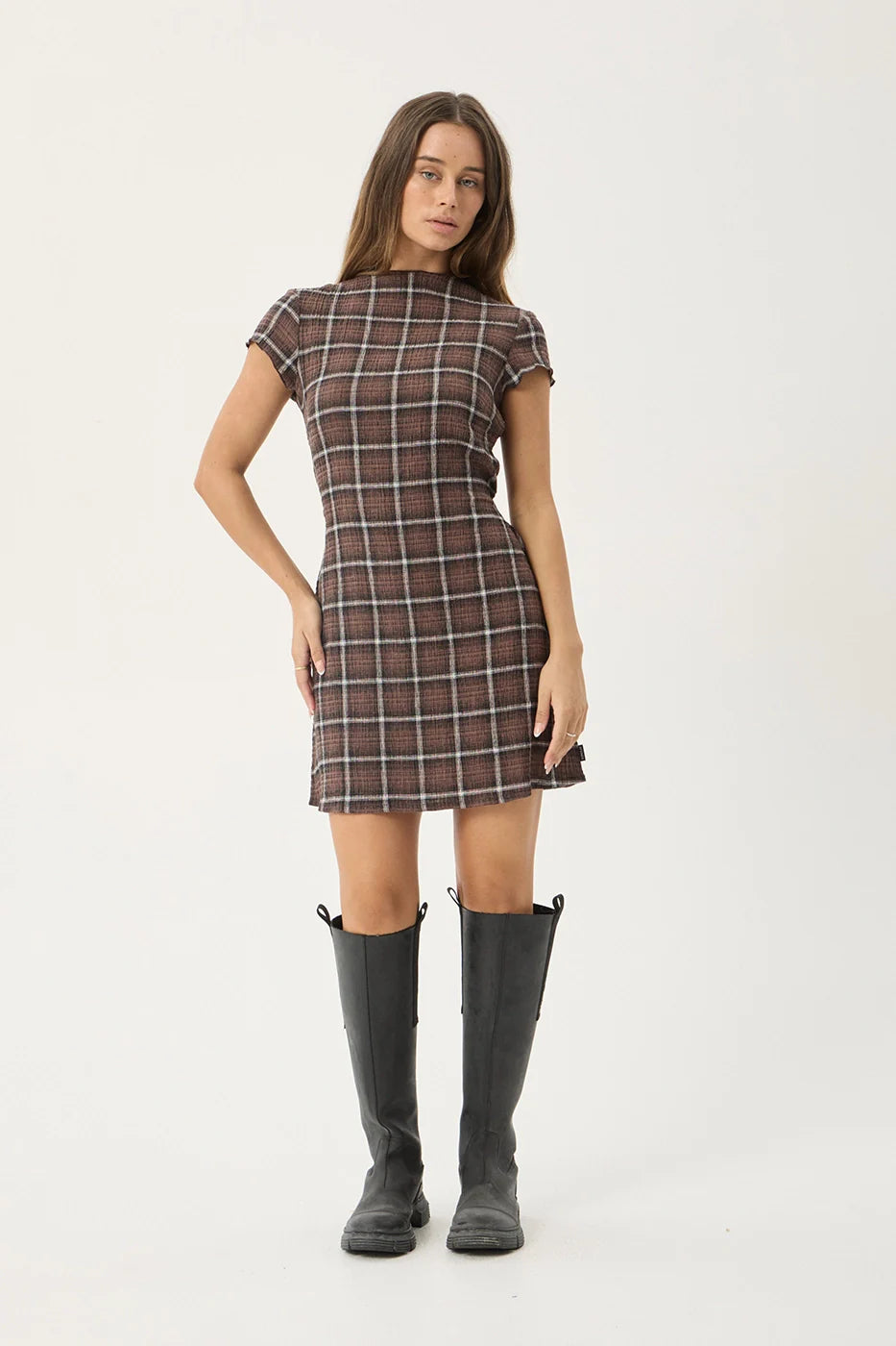 ELODIE SEERSUCKER MINI DRESS
