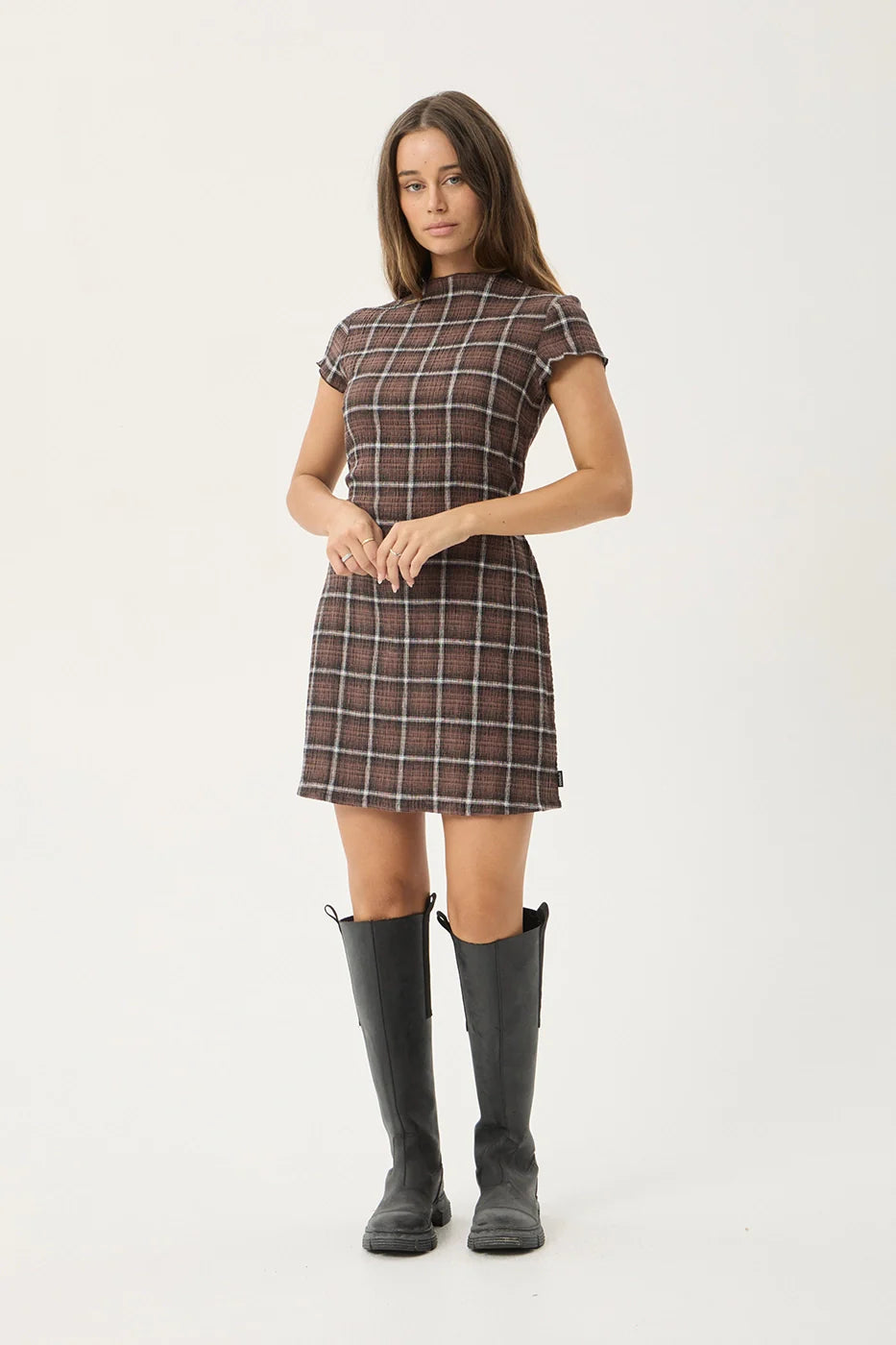 ELODIE SEERSUCKER MINI DRESS | COFFEE CHECK