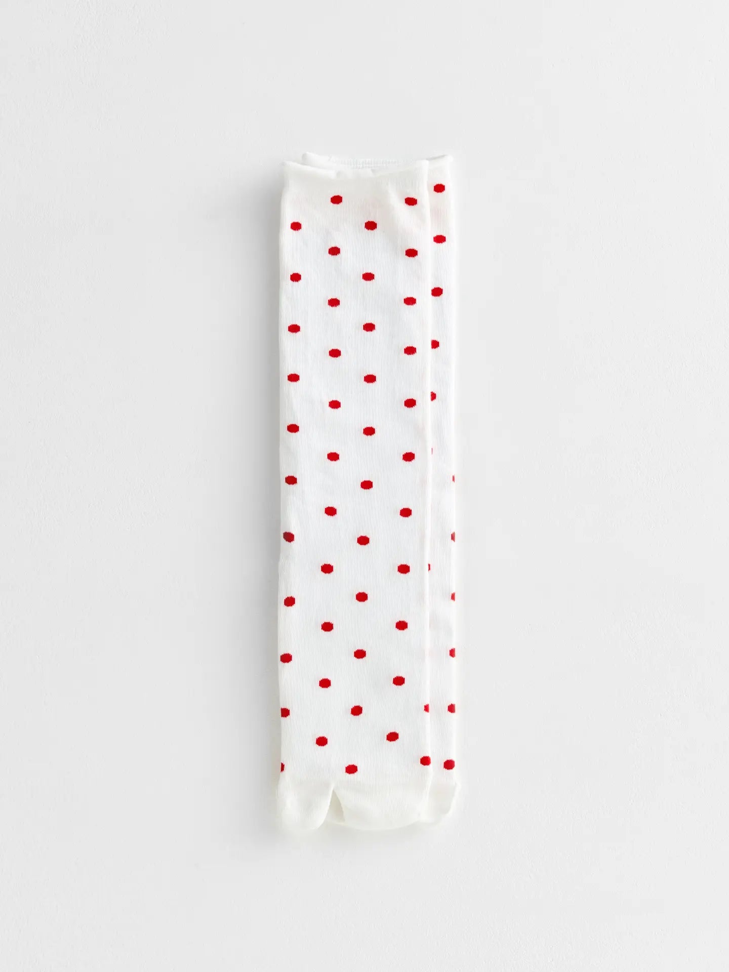 Soft Park Tabi Split Toe Cuff Sock Crimson Dot