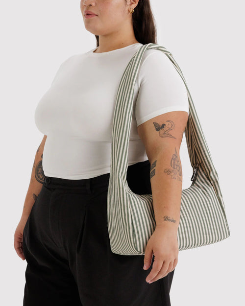 BAGGU NYLON MERINGUE BAG | SAGE STRIPE