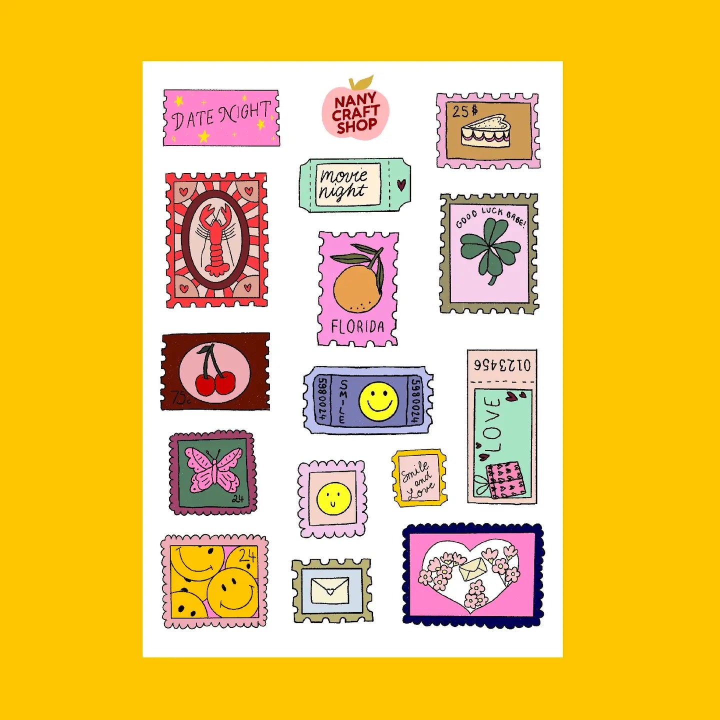 A6 STAMP STICKER SHEET | NANY CRAFT SHOP