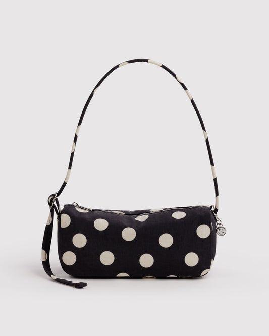 Baggu Nylon Loaf Bag Black and Cream Polka Dot
