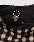 LARGE NYLON CRESCENT BAG | BLURRED GINGHAM BROWN