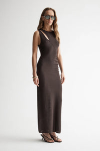 ZINNIA KNIT DRESS | CHOCOLATE