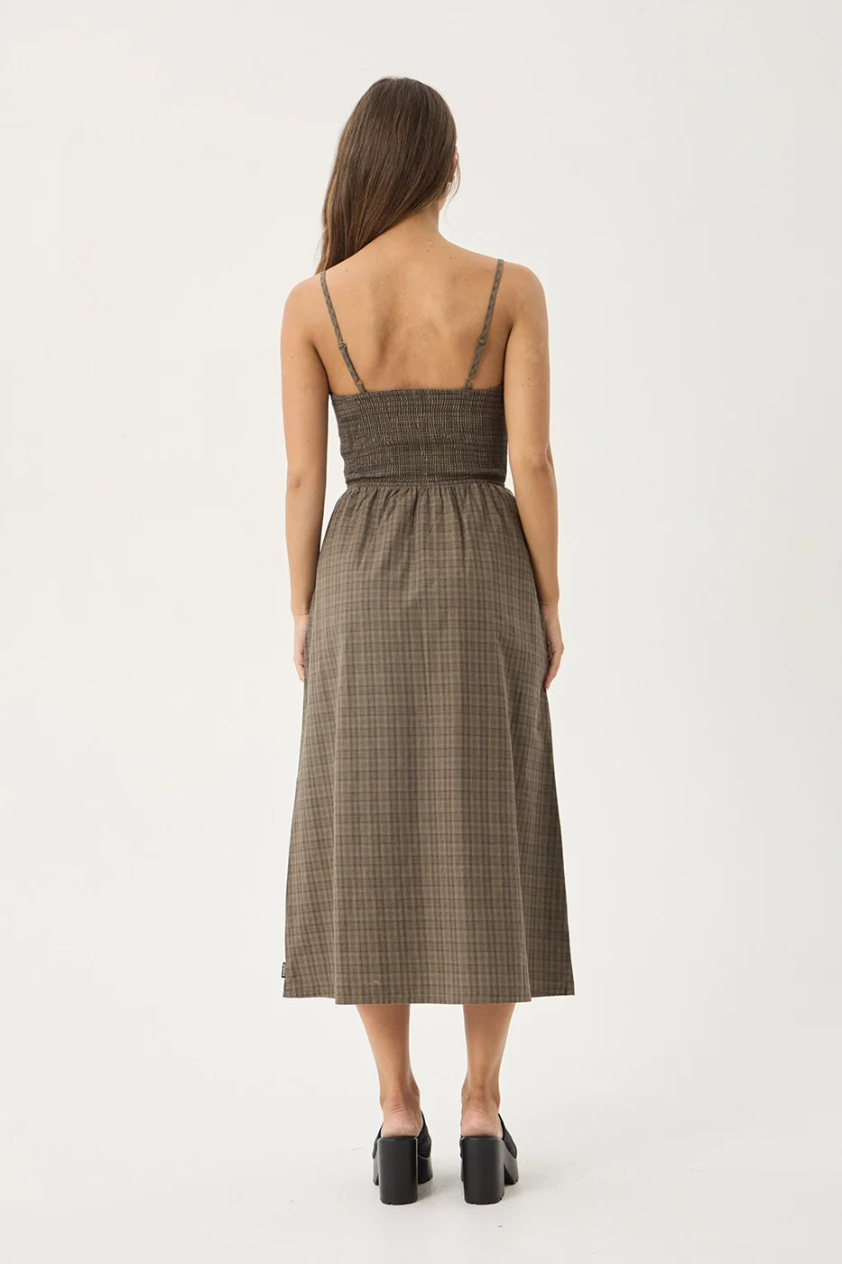 SHADOW MIDI DRESS | STONE CHECK