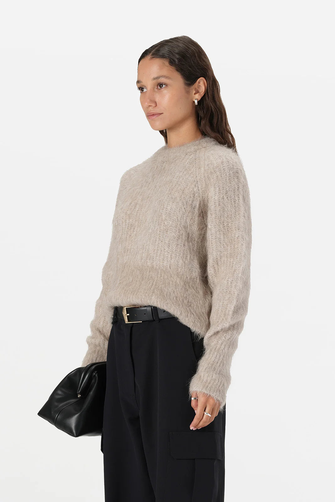 AINSLEY BEIGE FUZZY KNIT | OATMARLE