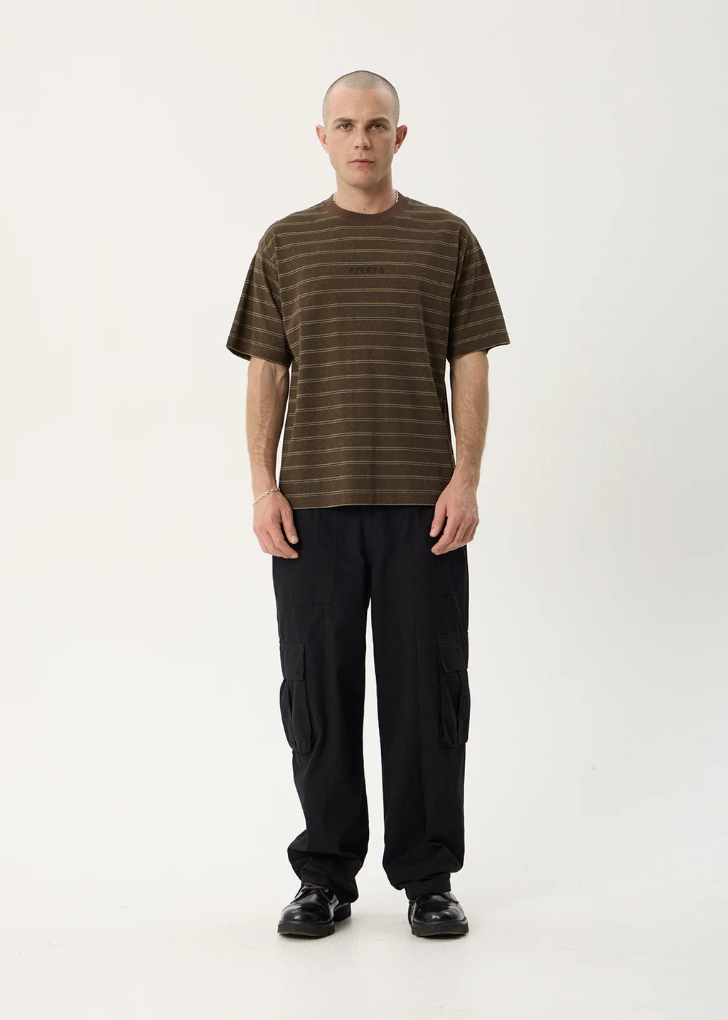 Afends Eureka Boxy Tee Coffee Stripe