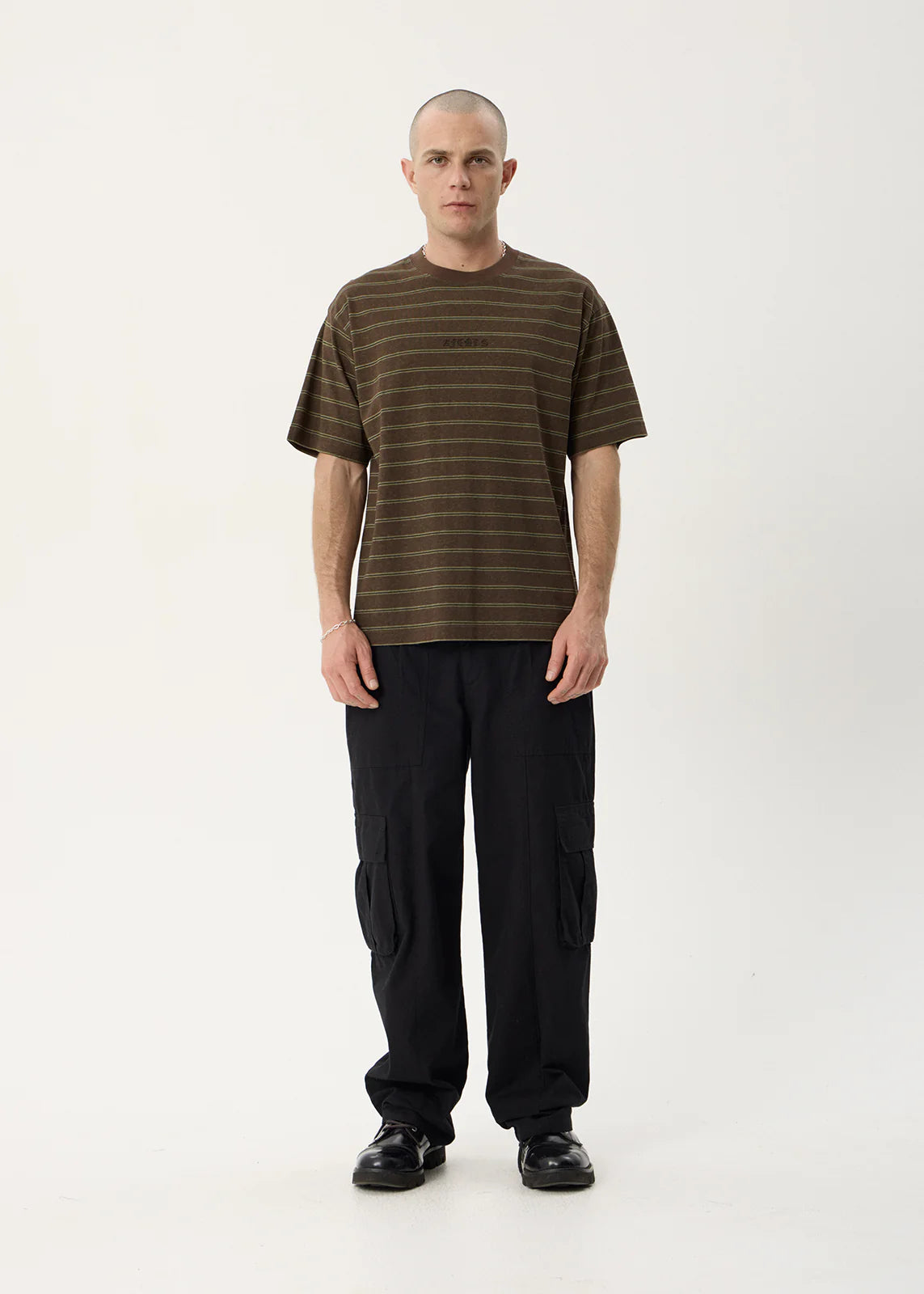 Afends Eureka Boxy Tee Coffee Stripe