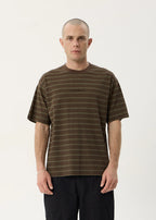 Afends Eureka Boxy Tee Coffee Stripe