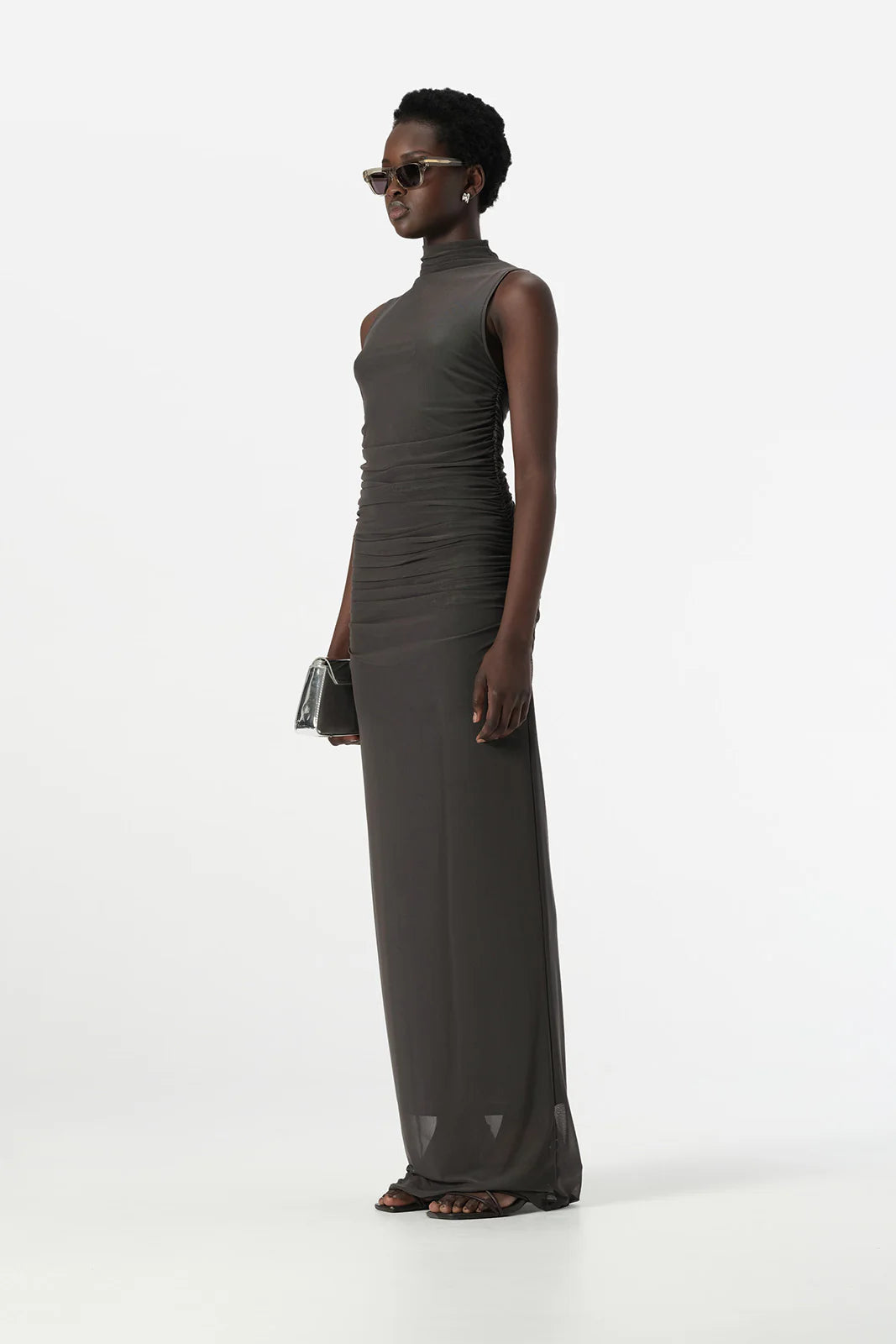 LILIUM PETROL MESH MAXI DRESS