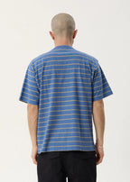 Afends Eureka Boxy Tee Slate Blue Stripe