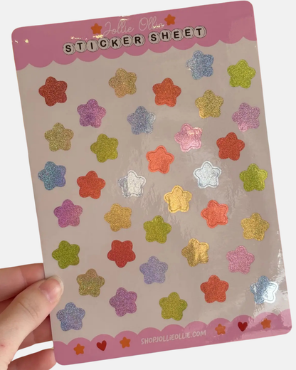 Jollie Ollie Designs Glittery Stars Sticker Sheet