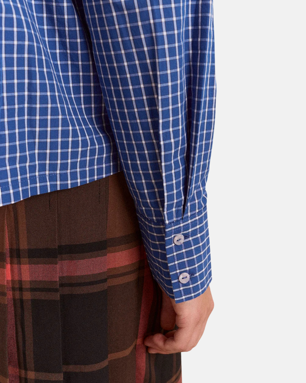Damson Madder Talia Ruched Shirt Blue Check