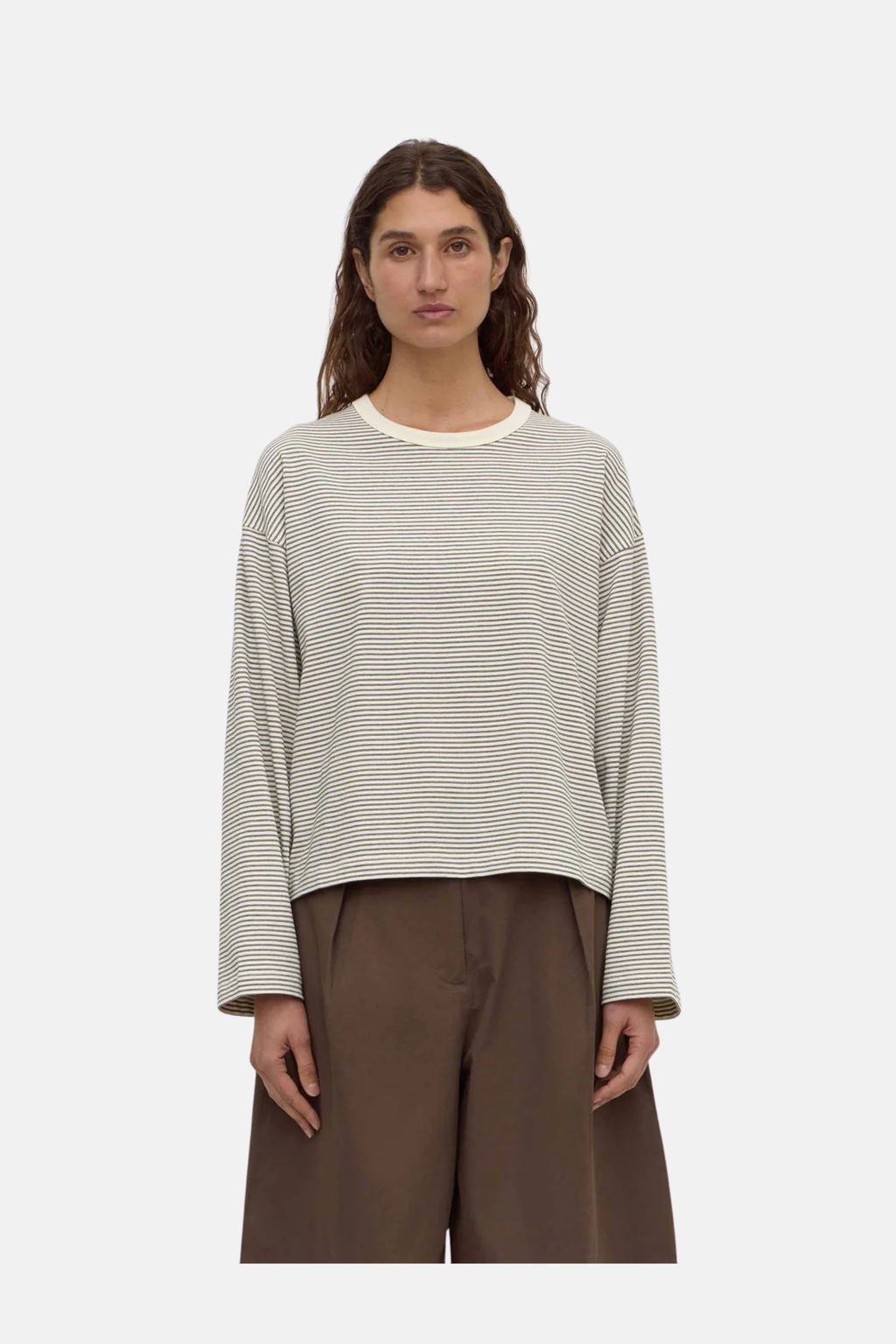 MALONE STRIPE WIDE SLEEVE TEE | CREAM/BLACK