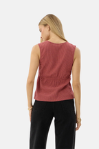 Afends Dahlia Short Sleeve Top Indy Rose Check