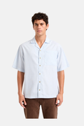 Rollas Business Stripe Bowler Shirt Light Blue