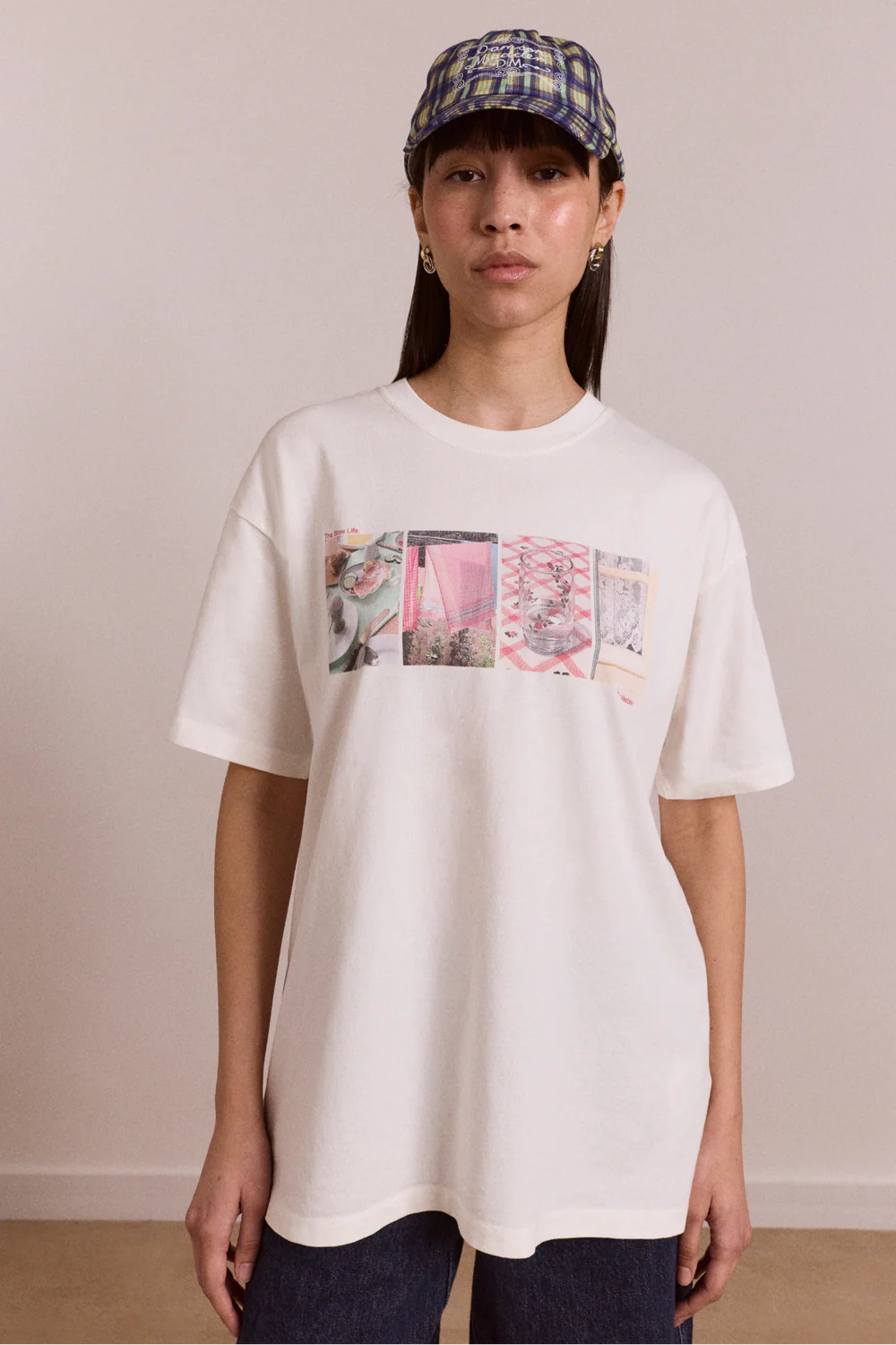 SLOW LIFE CROSSWORD GRAPHIC TEE | ECRU