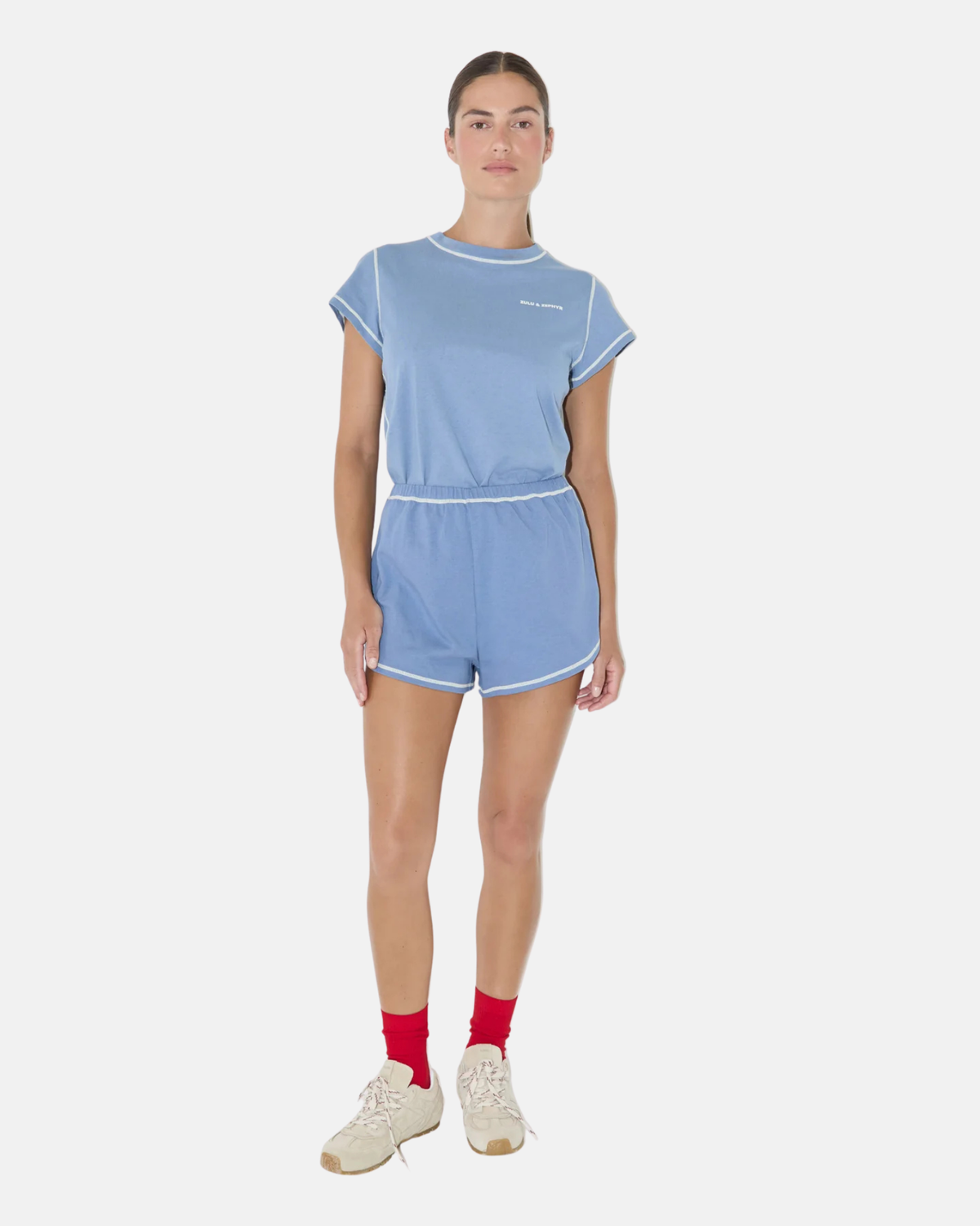 Zulu & Zephyr Contrast T-Shirt Denim Blue
