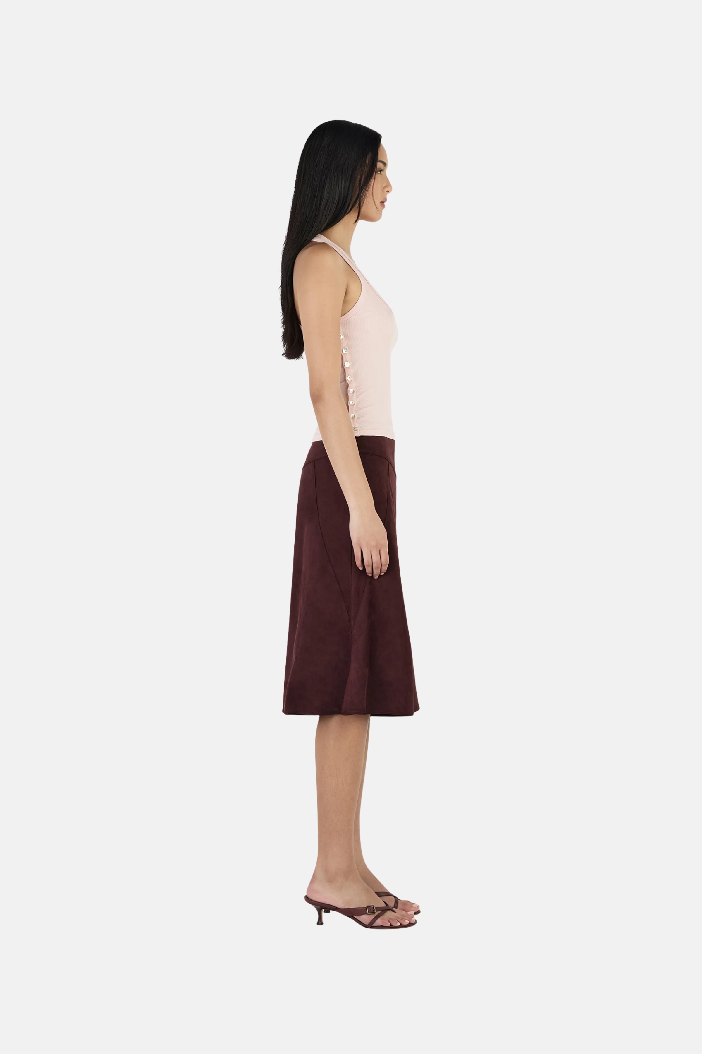 OWNLEY GUILIA MIDI SKIRT COCOA