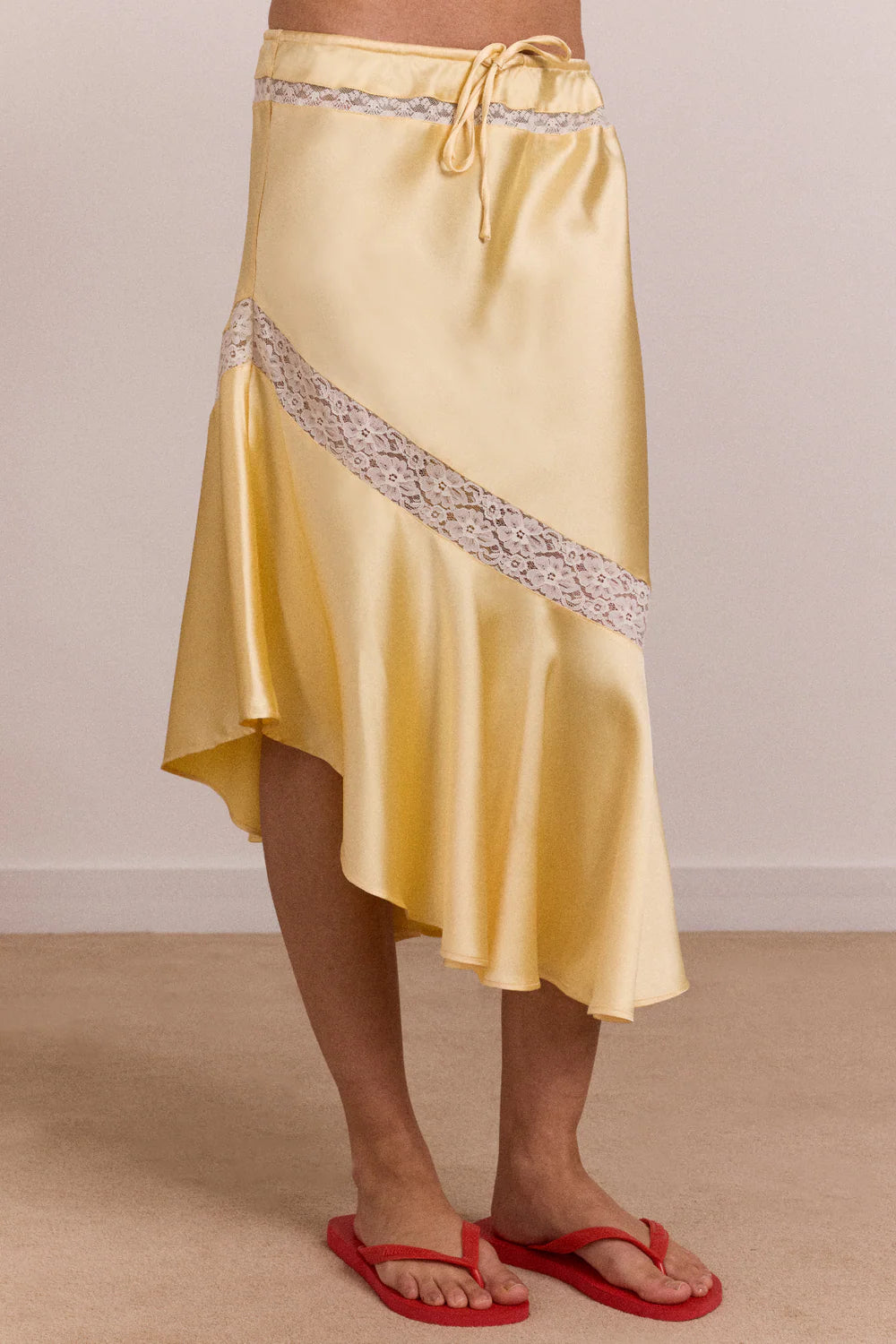 DELPHIA SATIN MIDI SKIRT | BUTTER