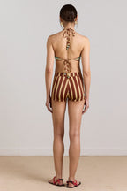 Damson Madder Trudi Boy Short Brown Stripe Print