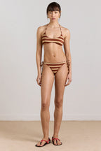 Damson Madder Trudi Reversible Bikini Top Mint or Choc Stripe
