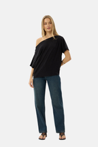 Afends Sabina Off Shoulder Tee Black