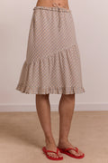SIGOURNEY RUFFLE SPIRAL SKIRT | GINGER CHECK