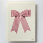 Canonbury Press Baby Pink Velvet Bow Greeting Card