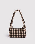 SMALL NYLON MERINGUE BAG | BLURRED GINGHAM BROWN
