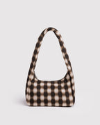 SMALL NYLON MERINGUE BAG | BLURRED GINGHAM BROWN