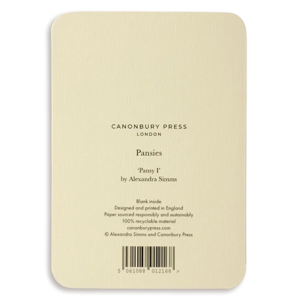 Canonbury Press Pansy I Greeting Card Birthday Card