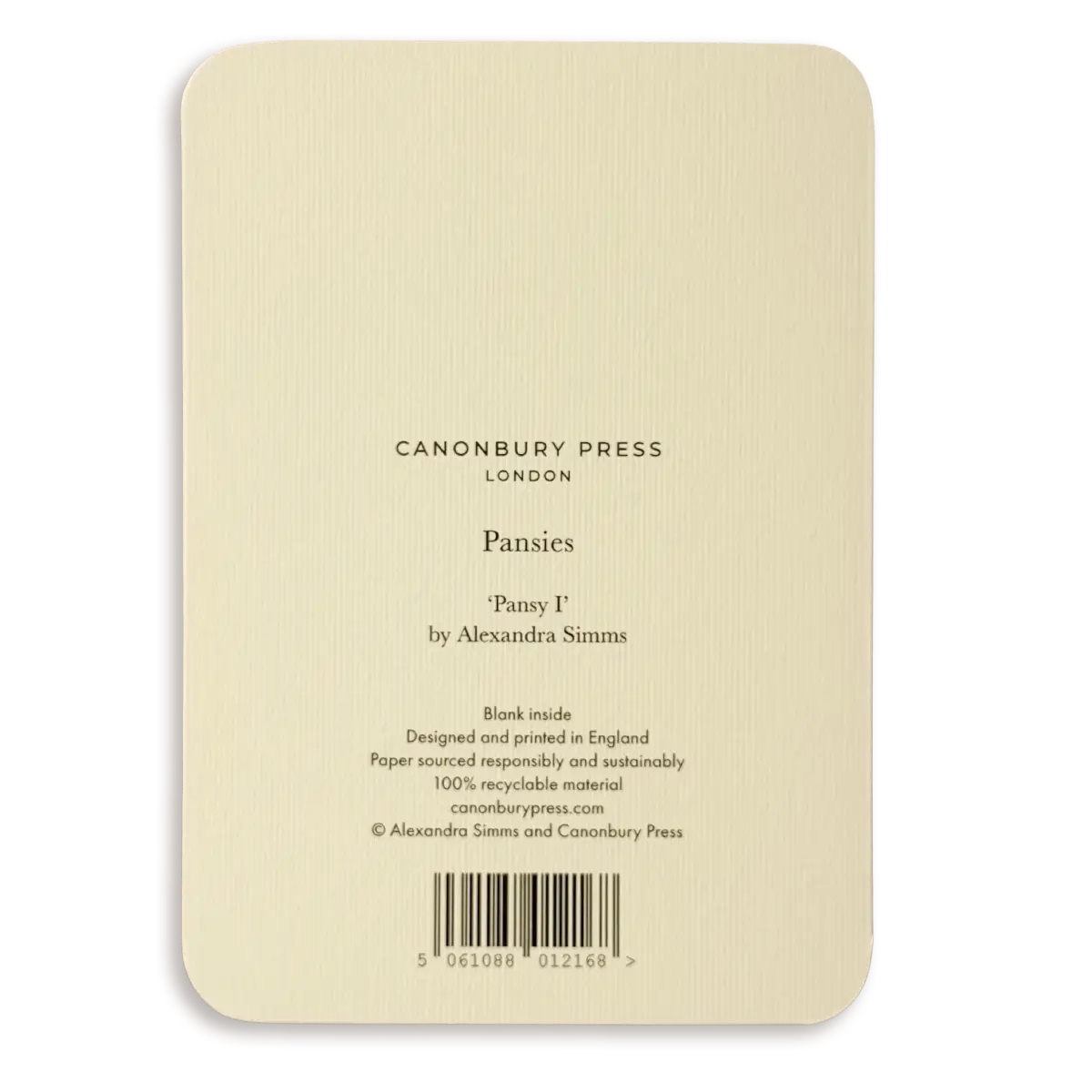 Canonbury Press Pansy I Greeting Card Birthday Card