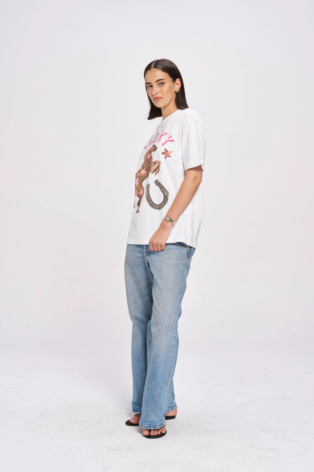 LUCKY OVERSIZED TEE | WHITE