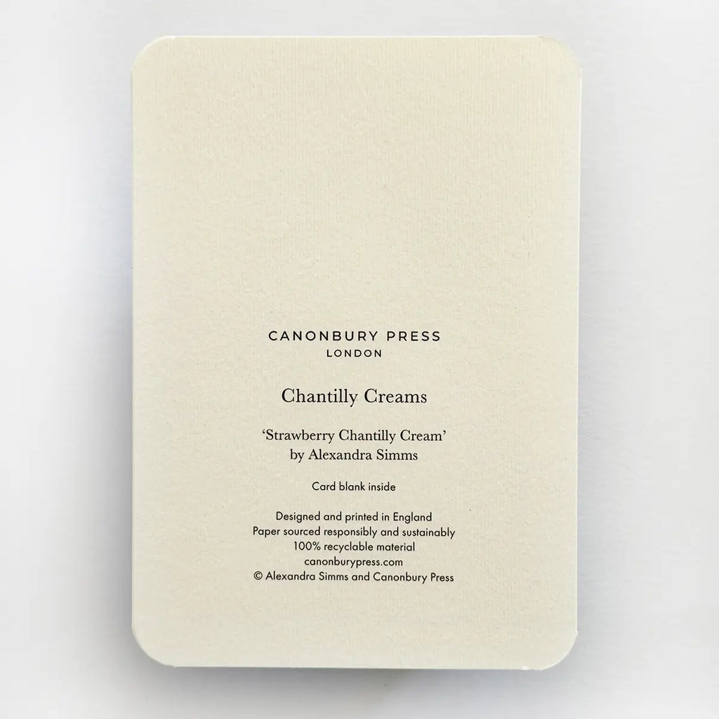 Canonbury Press Strawberry Chantilly Cream Greeting Card