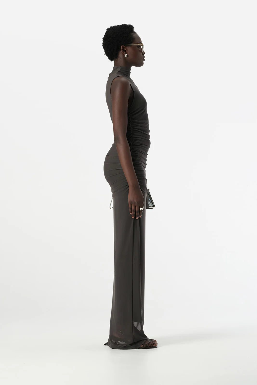 LILIUM PETROL MESH MAXI DRESS