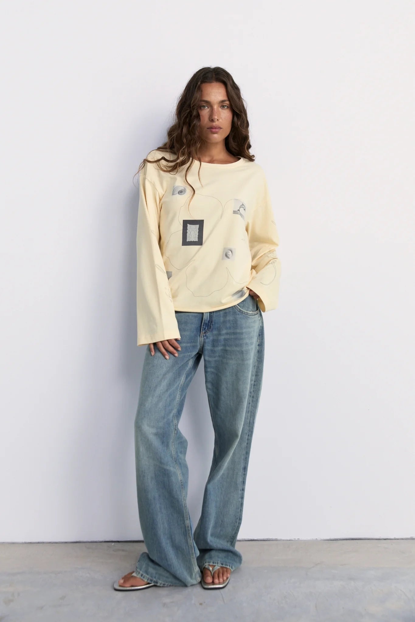 Pinky & Kamal Field Notes Long Sleeve Top Soft Yellow