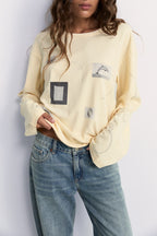 Pinky & Kamal Field Notes Long Sleeve Top Soft Yellow