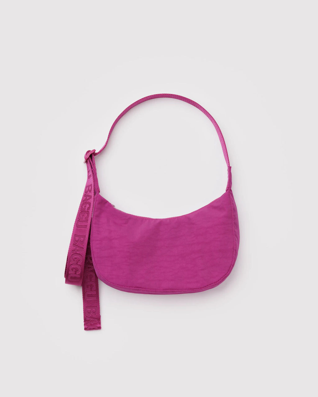 SMALL NYLON CRESCENT BAG | DEEP FUCHSIA