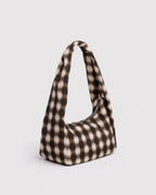 SMALL NYLON MERINGUE BAG | BLURRED GINGHAM BROWN