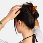Flower Claw in Honey Check