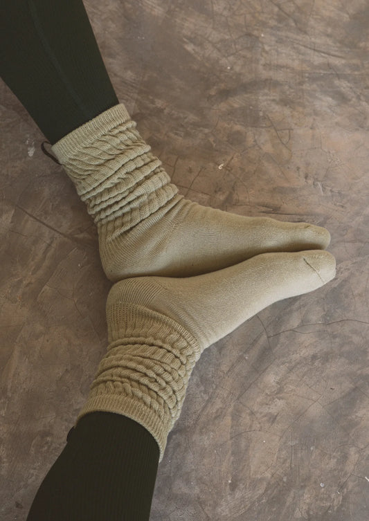 THE SLOUCHY SOCK - THICK | SAGE BUSH