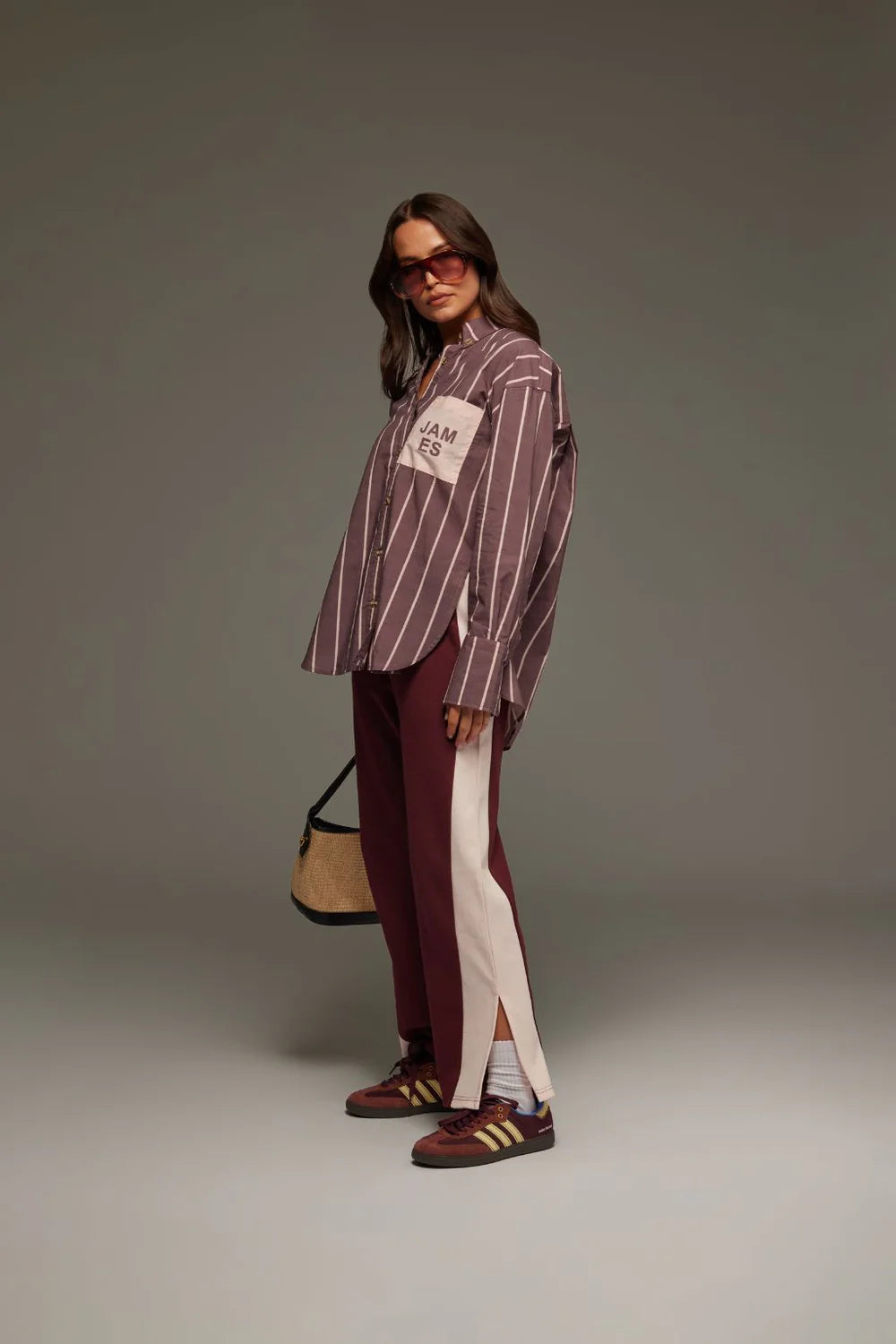 ALPINE COTTON STRIPE SHIRT | RED WINE