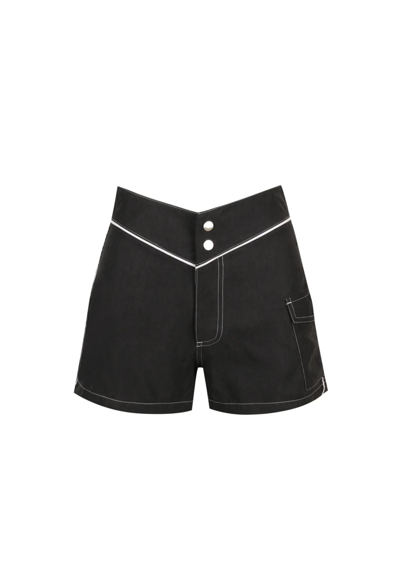 SNAP FRONT BOARDSHORT | BLACK