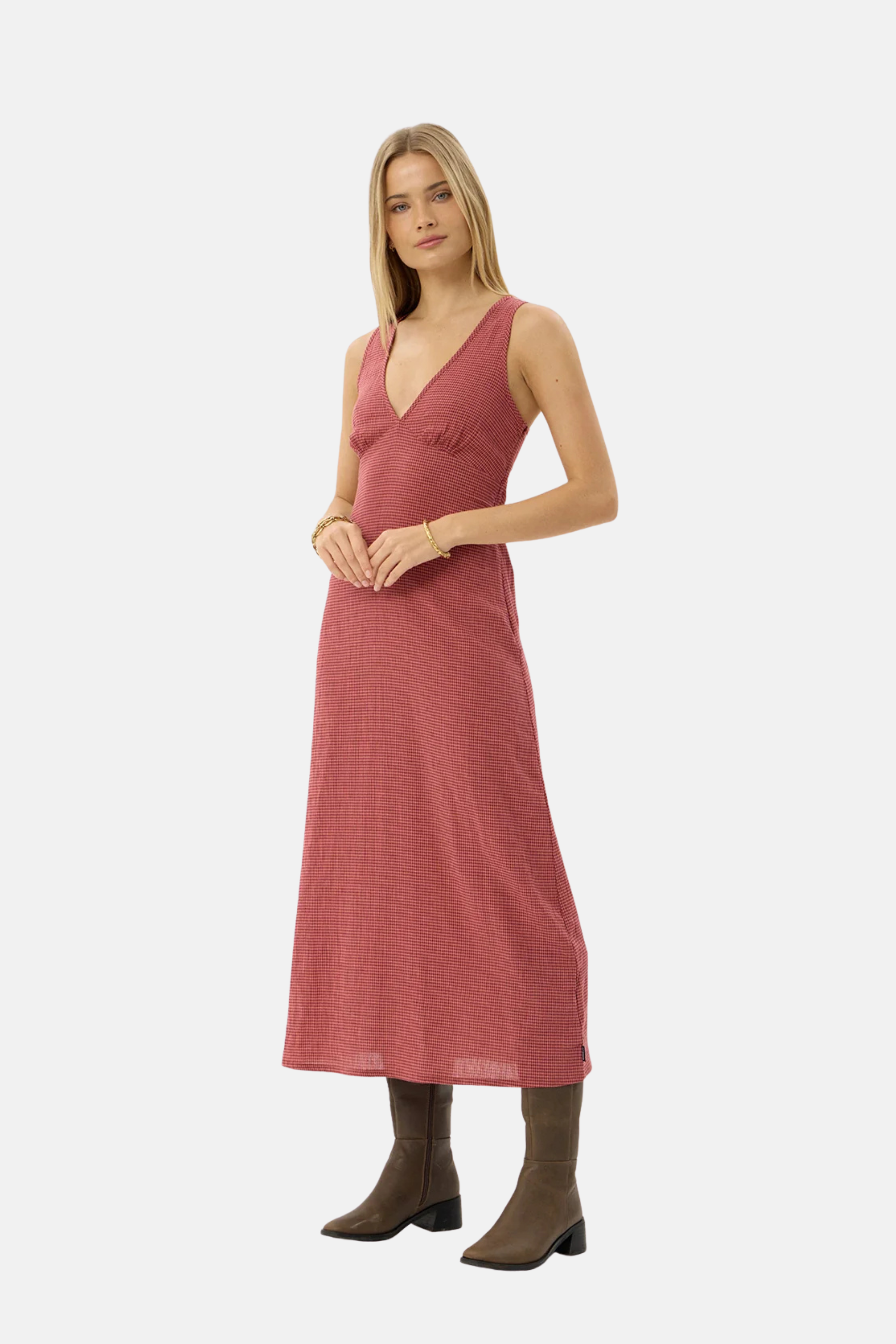 Afends Tully Seersucker Maxi Dress