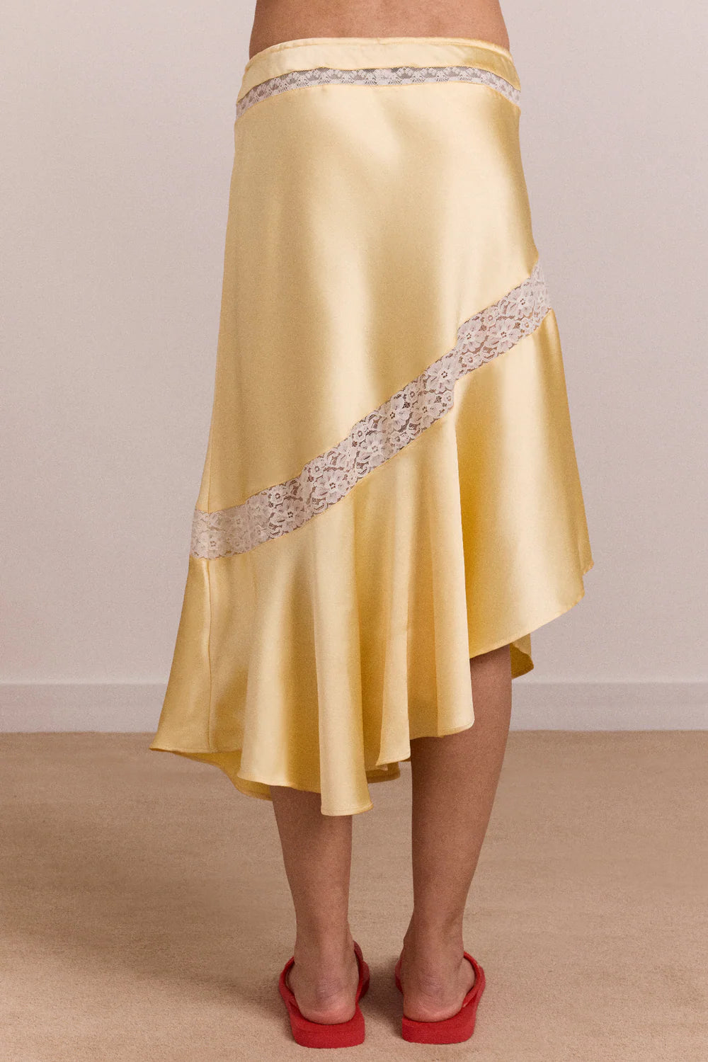 DELPHIA SATIN MIDI SKIRT | BUTTER
