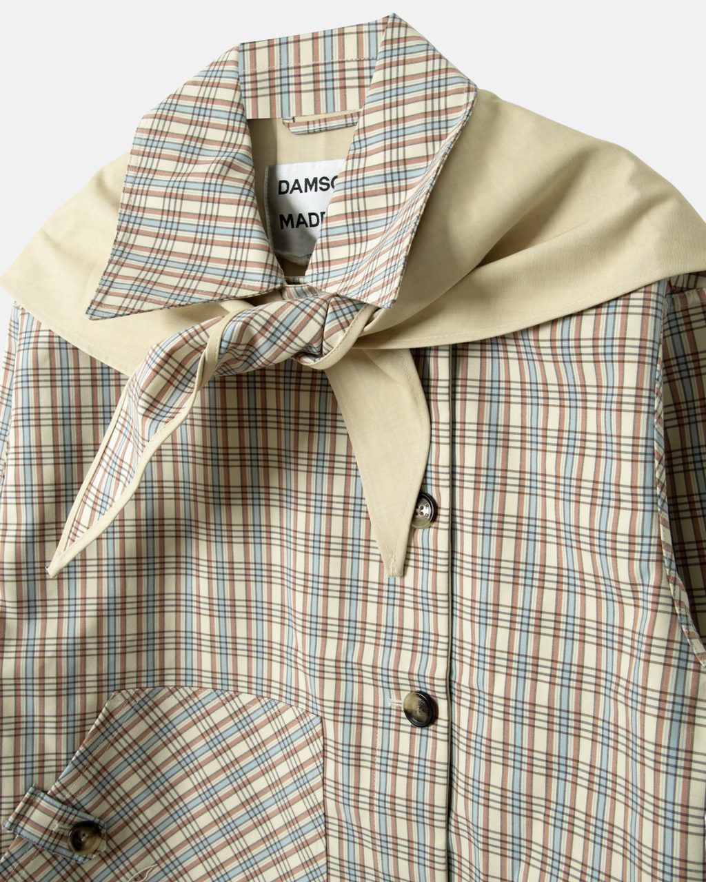 Damson Madder Jerry Reversible Crop Trench Ginger Check