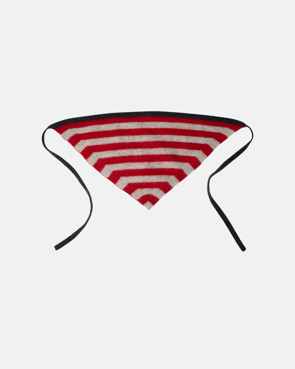 Damson Madder Clara Merino Wool Head Scarf Charcoal Stripe