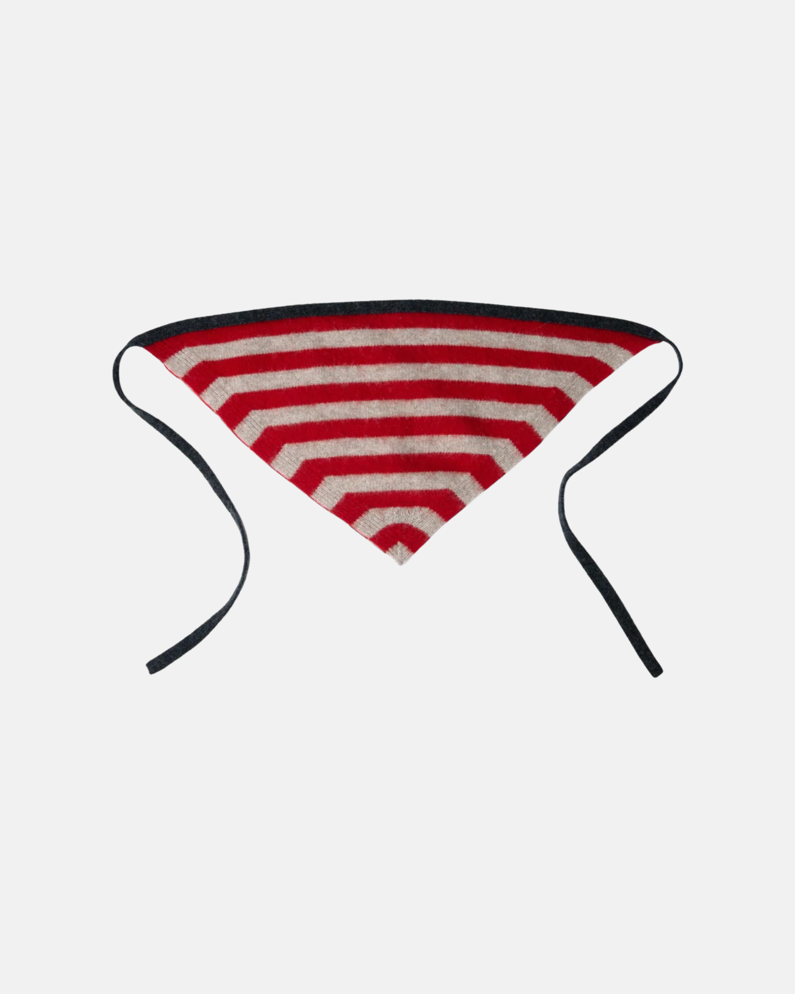 Damson Madder Clara Merino Wool Head Scarf Charcoal Stripe